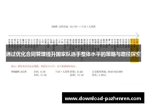 通过优化合同管理提升国家队选手整体水平的策略与路径探索 通过优化合同管理提升国家队选手整体水平的策略与路径探索