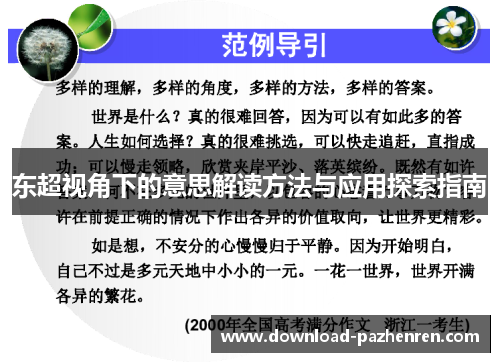 东超视角下的意思解读方法与应用探索指南 东超视角下的意思解读方法与应用探索指南